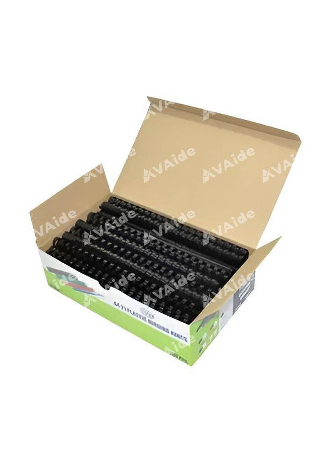 FIS 100-Piece FIS Binding Rings Plastic 16mm Size, Black Color, 130-Sheets Capacity