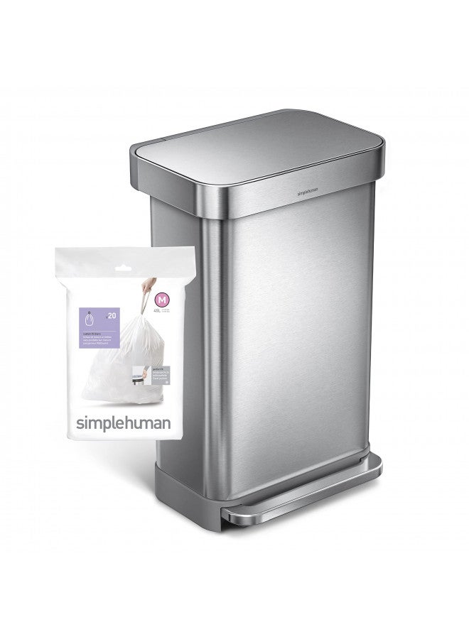 simplehuman Code M Custom Fit Drawstring Trash Bags in Dispenser Packs, 20 Count, 45 Liter / 11.9 Gallon, White - Image 5