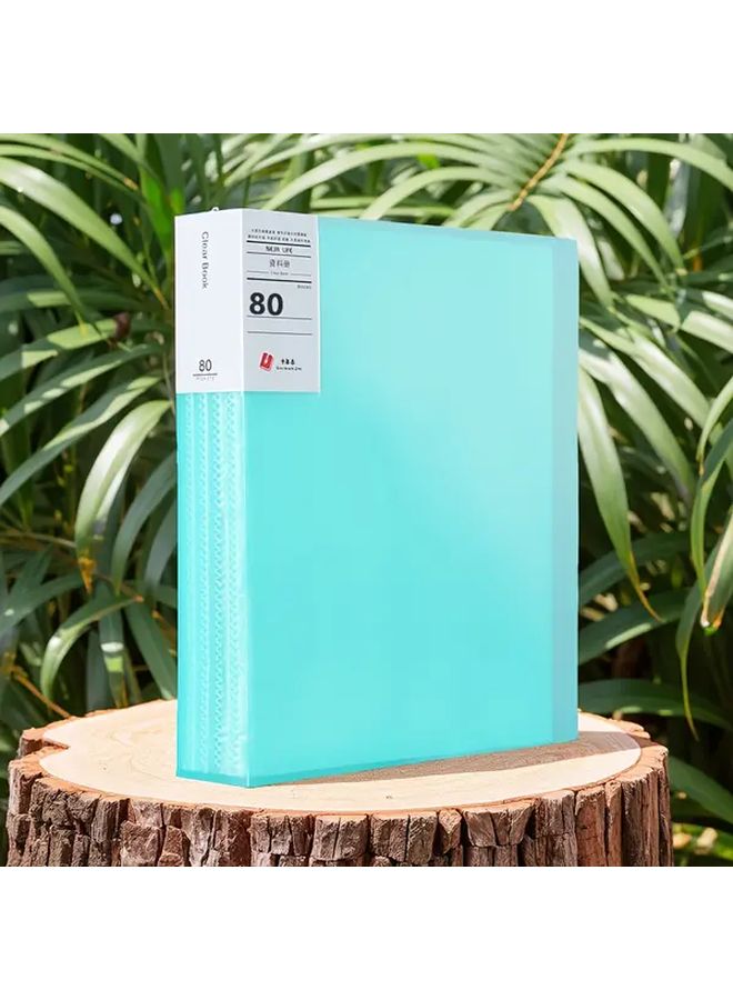 Transparent Green 80 Page Conference Binder With Side Labels For Contract Filing - Image 1