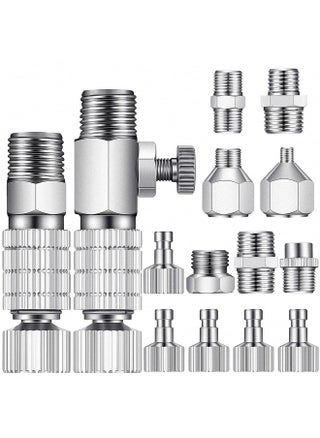 15 Pieces Airbrush Adapter Set Airbrush Quick Release Coupling Disconnect Adapter Kit Airbrush Quick Release Disconnect Fitting Connector Set Female Connectors for Air Compressor and Airbrush Hose - pzsku/ZF02E3A63DECF4DDFC8ABZ/45/_/1709300814/cd797ca6-08c0-41d1-bf7e-af757e511db9