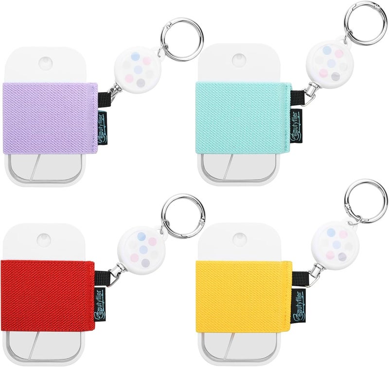 Beautyflier Beautyflier Pack of 4 Elastic Sleeve for Touchland Power Mist and Glow Mist 1FL OZ Hand Sanitizer Spray, Colorful Holder Sleeve with Keychain, Great for Travel (Sleeve Only) 