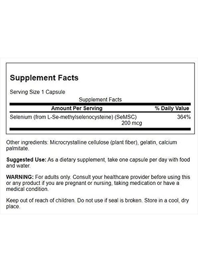 SWANSON - Semsc Selenium 200 mcg 120 Capsules - Image 1