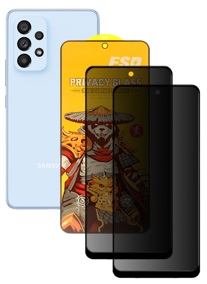 ESD 2 Pieces Tempered Dustproof Privacy Glass Screen Protector Compatible For Samsung Galaxy A53 5G - Image 1