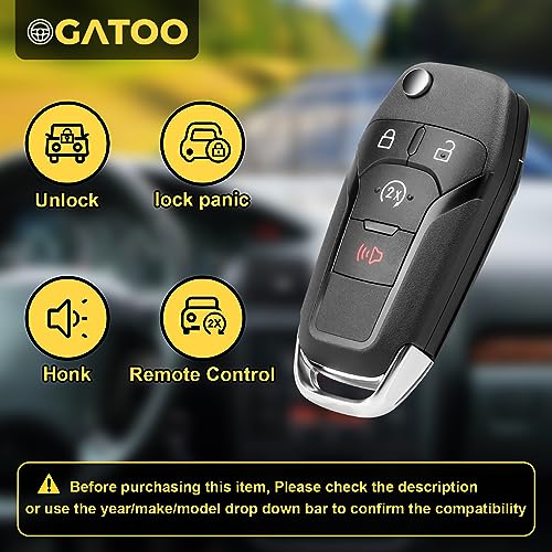 OGATOO Flip Key Fob Fit for 2015 2017 2016 2017 2018 2019 2020 Ford F150 F250 F350 F450 F550 Super Duty Ranger XLT Raptor Keyless Entry Remote Control 164R8134 N5FA08TDA - Image 3