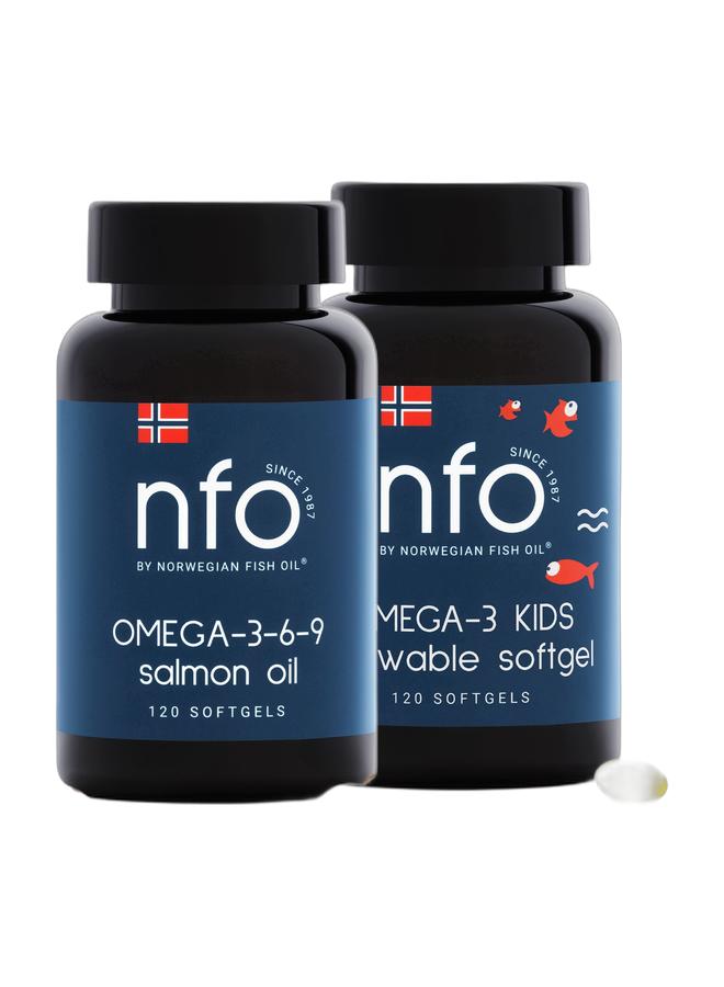 NFO Kids & Parents Wellness Bundle – Salmon Oil 3-6-9 + Omega-3 Chewable Kids Gummies (199 AED) - Image 1