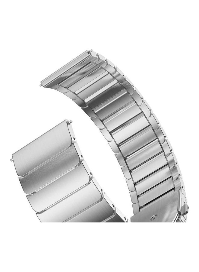 NIBEMINENT Classic Stainless Steel Smartwatch Strap Band For Samsung Galaxy Watch 46mm/Huawei GT2/Gear S3 Frontier/Classic/Honor Magic 2/Fossil 22mm Silver  - Image 3