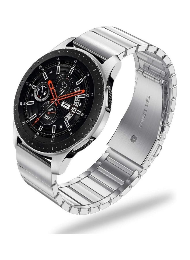 NIBEMINENT Classic Stainless Steel Smartwatch Strap Band For Samsung Galaxy Watch 46mm/Huawei GT2/Gear S3 Frontier/Classic/Honor Magic 2/Fossil 22mm Silver  - Image 2