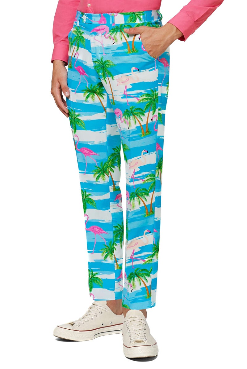 OppoSuits Men's Flaminguy - Party Costume Suit, Turquoise/Mixed, 40 - Image 4