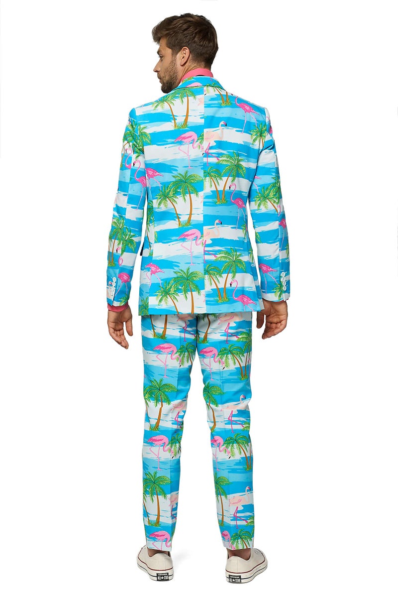 OppoSuits Men's Flaminguy - Party Costume Suit, Turquoise/Mixed, 40 - Image 2