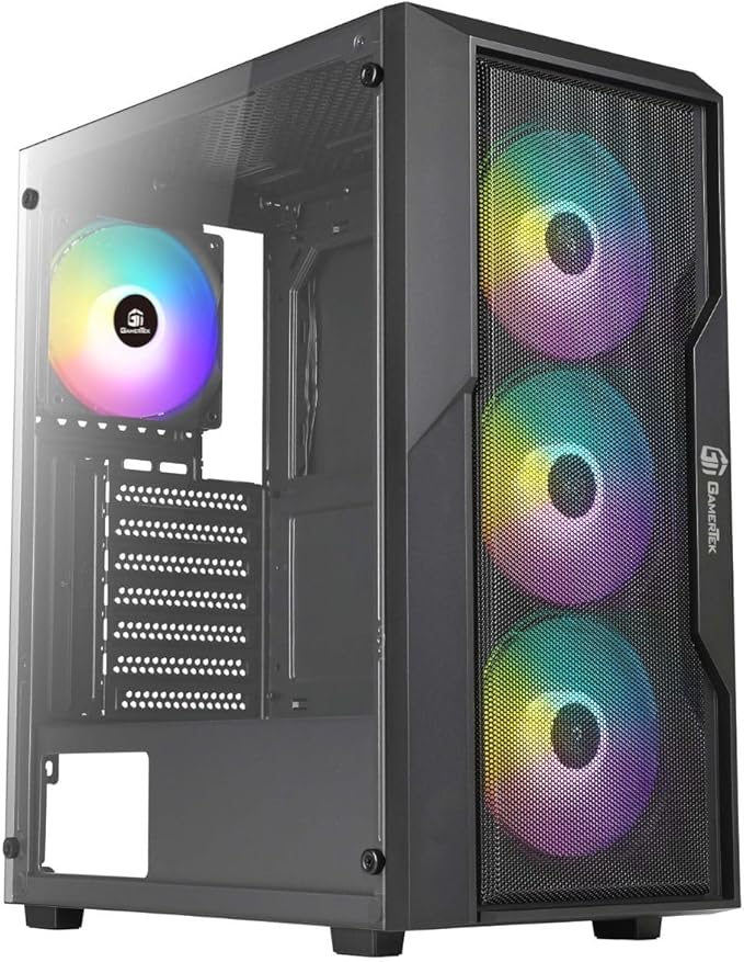 GamerTek Zenith MID Tower ATX Gaming Case PC Case Black - Image 3