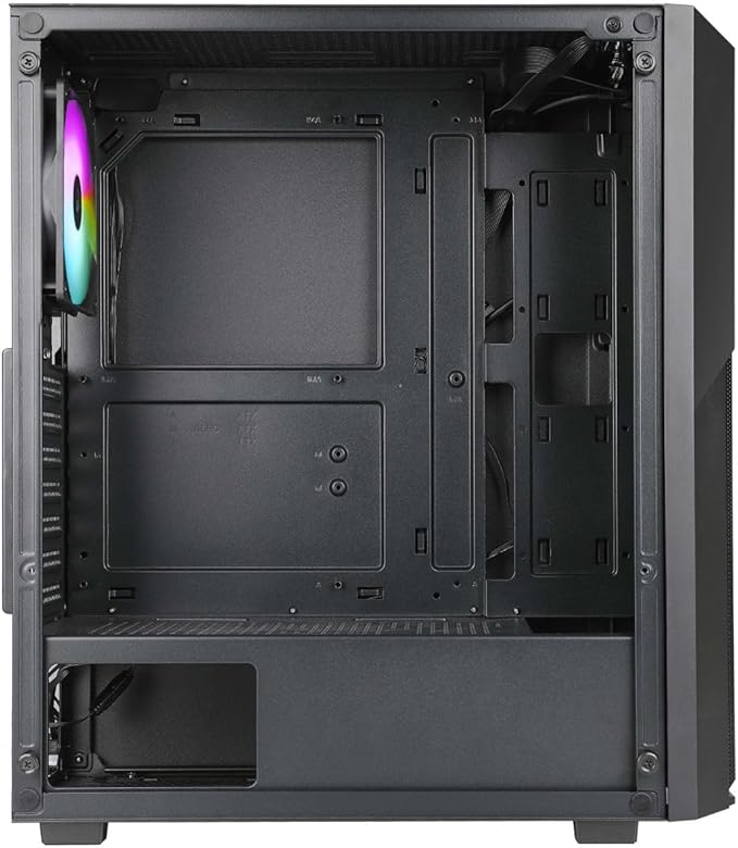 GamerTek Zenith MID Tower ATX Gaming Case PC Case Black - Image 2