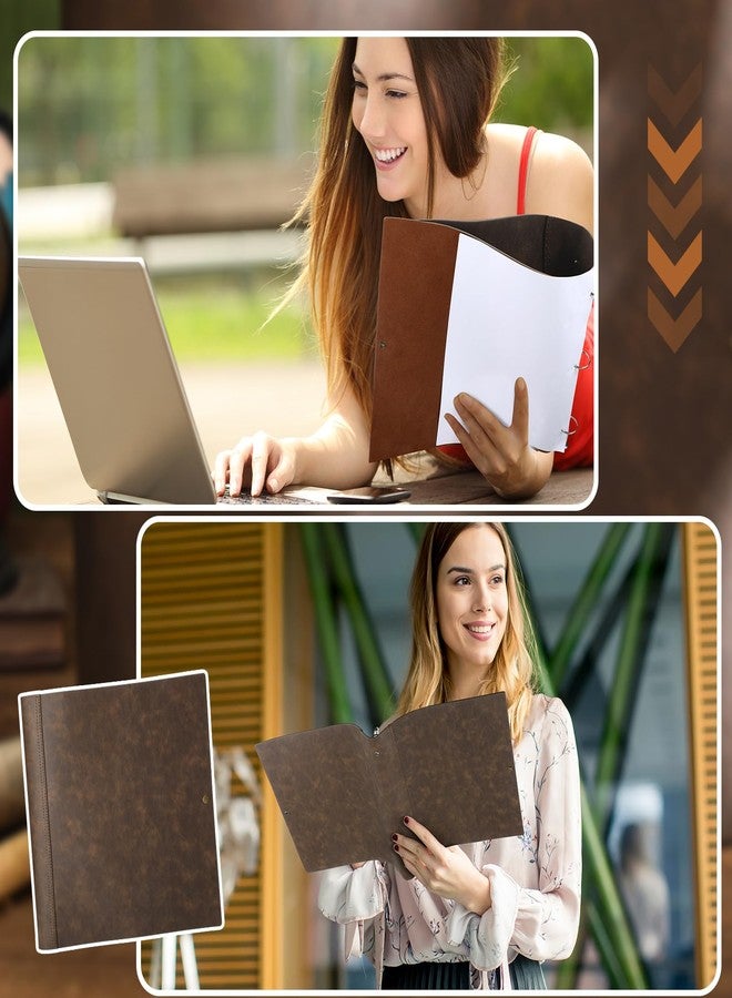 تيلينغ مجلد جلدي بثلاث حلقات يتسع لأوراق مقاس 8.5 × 11 بوصة، منظم ملفات من الجلد الصناعي العتيق، منظم ملفات للمكتب والمنزل، لوازم للمستندات والصور والمذكرات (بني عتيق) - Image 5