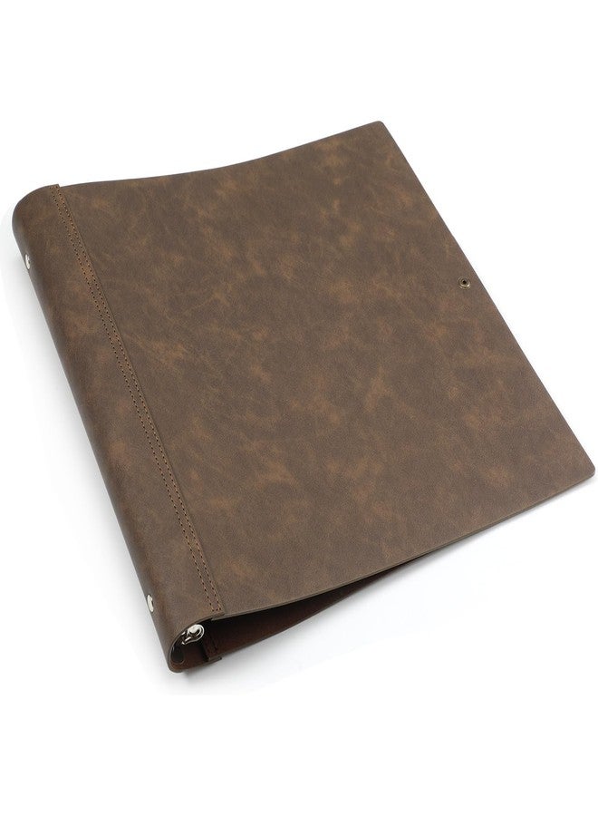 تيلينغ مجلد جلدي بثلاث حلقات يتسع لأوراق مقاس 8.5 × 11 بوصة، منظم ملفات من الجلد الصناعي العتيق، منظم ملفات للمكتب والمنزل، لوازم للمستندات والصور والمذكرات (بني عتيق) - Image 1