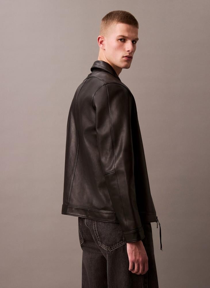 CALVIN KLEIN 2 Pocket Leather Jacket - Image 2