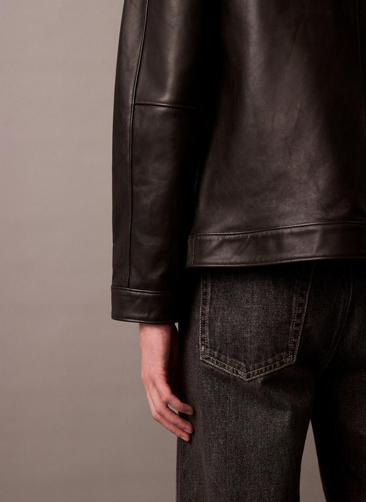 CALVIN KLEIN 2 Pocket Leather Jacket - Image 3