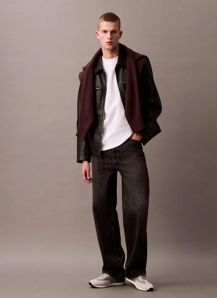 CALVIN KLEIN  2 Pocket Leather Jacket for Men | Best Price UAE