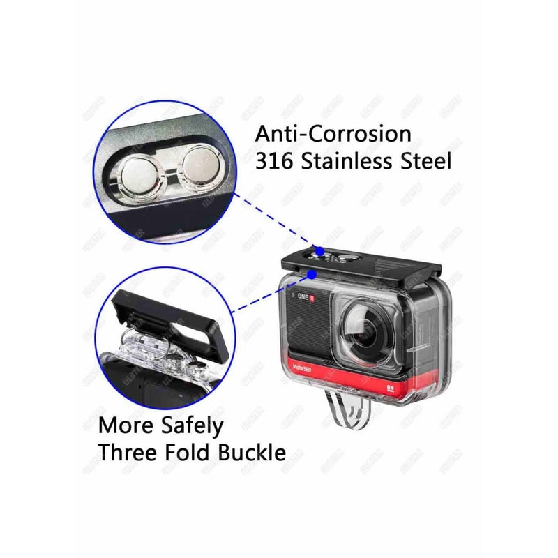 Barakah Dive Case,  for Insta360 ONE R 360 Degree Action Camera, Waterproof Housing Underwater Diving Shell 45M/148FT with Thumbscrew Accessory - Anti-Fog Insert Kits - Image 4