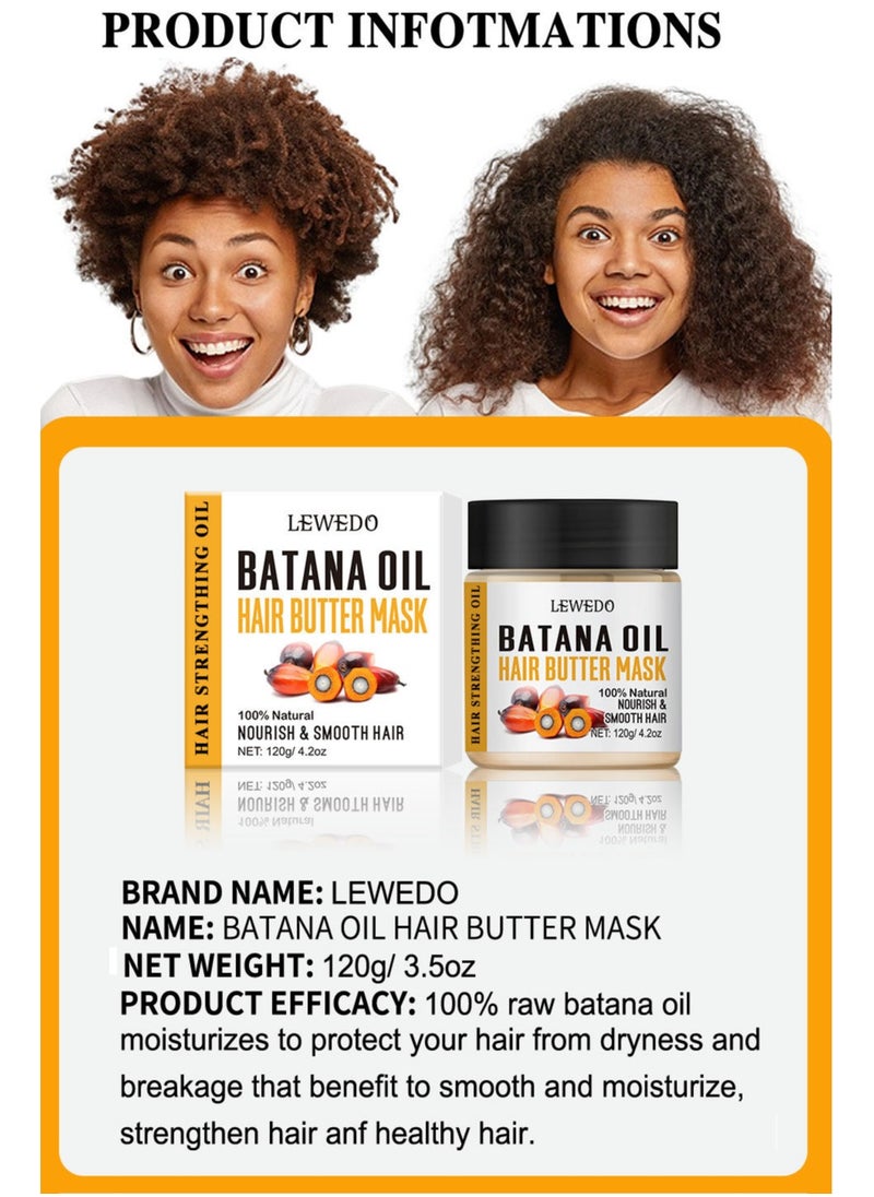 LEWEDO - Raw Batana Oil for Hair Growth: 100% Pure - Dr. Sebi Batana Oil from Honduras Unrefined Promotes Hair thickness for Men & Women 120 g - Image 1