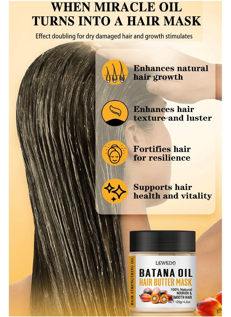 LEWEDO - Raw Batana Oil for Hair Growth: 100% Pure - Dr. Sebi Batana Oil from Honduras Unrefined Promotes Hair thickness for Men & Women 120 g - Image 1