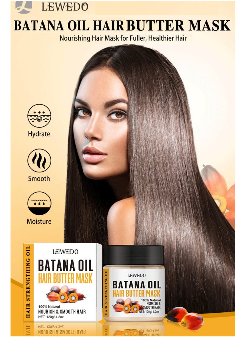 LEWEDO - Raw Batana Oil for Hair Growth: 100% Pure - Dr. Sebi Batana Oil from Honduras Unrefined Promotes Hair thickness for Men & Women 120 g - Image 1
