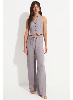 JUNE June Women Viscose Blend Vest Trouser Set Grey  - Image 4
