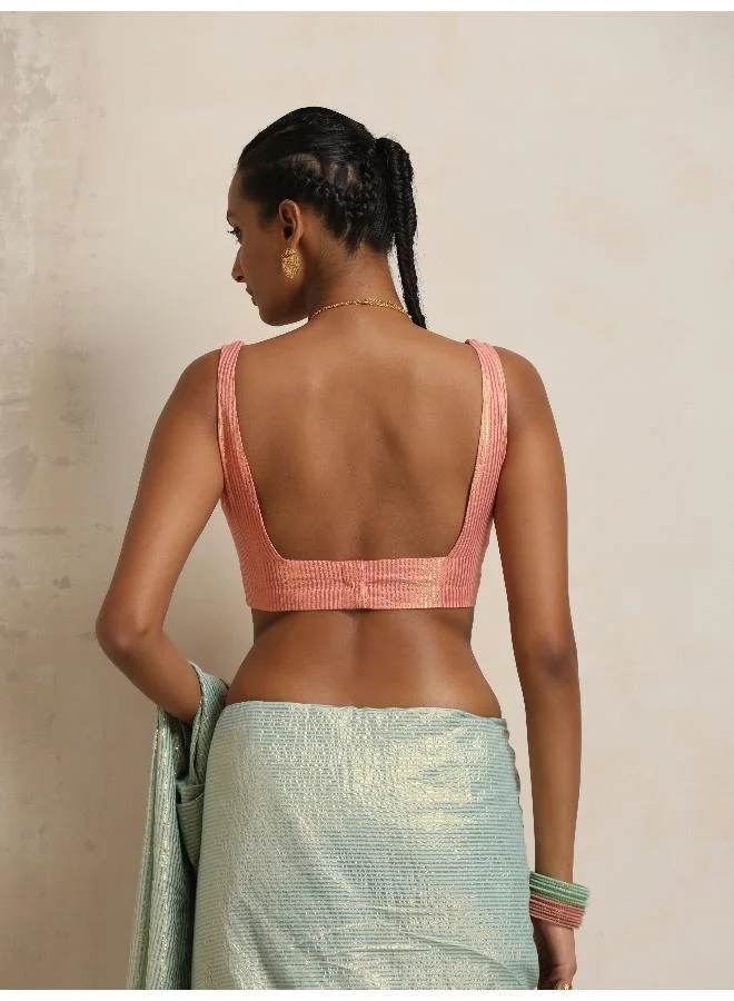 trueBrowns Peach Gold Lurex Blouse