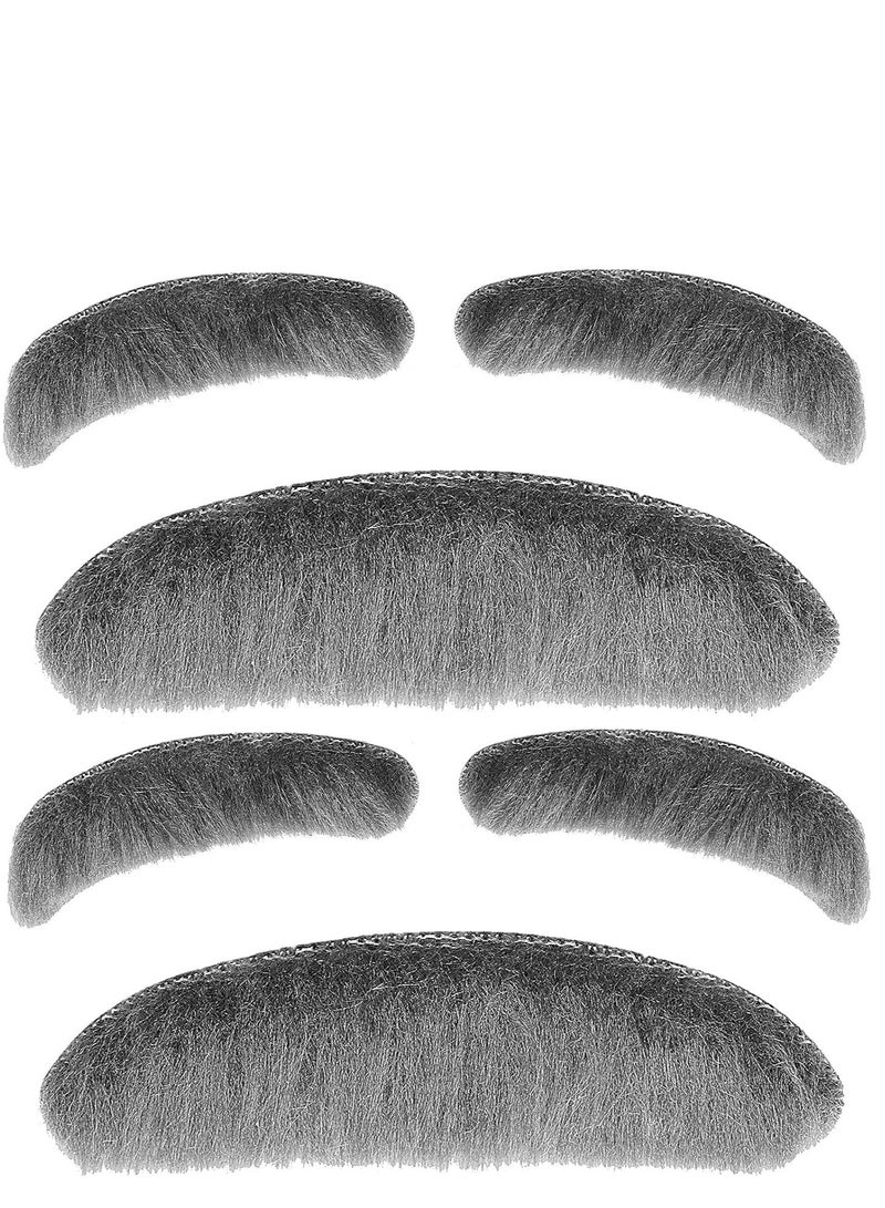 مجموعة مكونة من قطعتين من شعر الوجه للرجل العجوز، مجموعة شارب وحواجب رمادية للرجل العجوز على الشارب والحواجب للرجال والنساء والأطفال، يوم 100 من حفلات المدرسة، كرنفال التظاهر، دعائم مسرح اللعب - Image 1