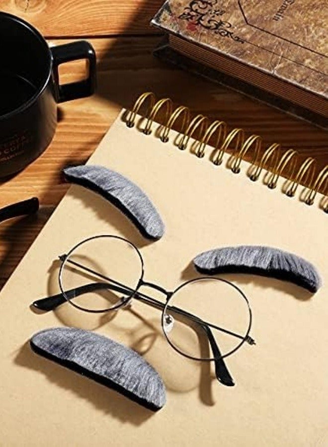 مجموعة مكونة من قطعتين من شعر الوجه للرجل العجوز، مجموعة شارب وحواجب رمادية للرجل العجوز على الشارب والحواجب للرجال والنساء والأطفال، يوم 100 من حفلات المدرسة، كرنفال التظاهر، دعائم مسرح اللعب - Image 5