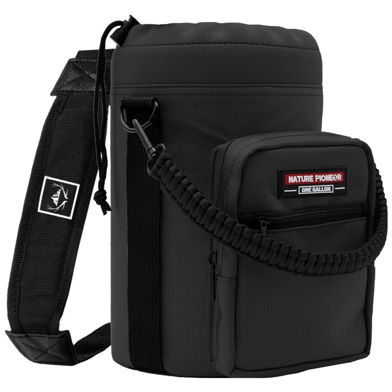 NATURE PIONEOR Insulated Water Bottle Holder with Shoulder Strap for One Gallon 128OZ Sports Water Jugs Bottles Sling CarrierPouch Sleeve for Outdoor Camping HikingGym
