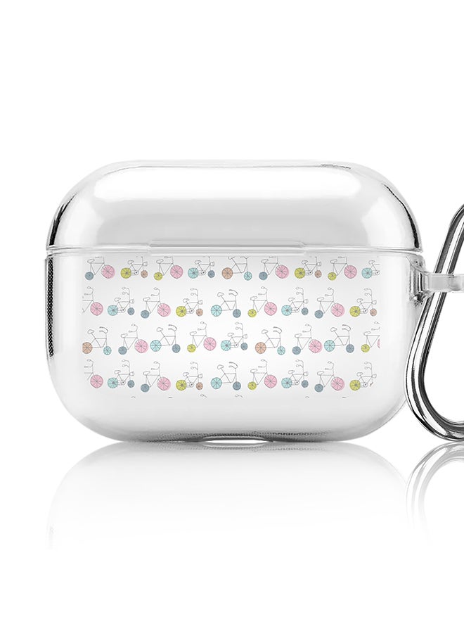 Stylizedd - Classic Clear printed Case for Apple AirPods Pro 2nd Generation Thin Transparent Cover [Designed for Apple AirPods Pro 2nd Generation] - Cycle Sribbles - Image 1