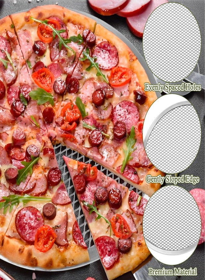 CYEAH 4 Pack Pizza Screen, 13 inch Aluminum Nonstick Mesh Pizza Baking Screen, Round Aluminum Alloy Pizza Pan with Holes, Metal Pizza Tray for Oven for Home Restaurant Grill Baking, Seamless - Image 5