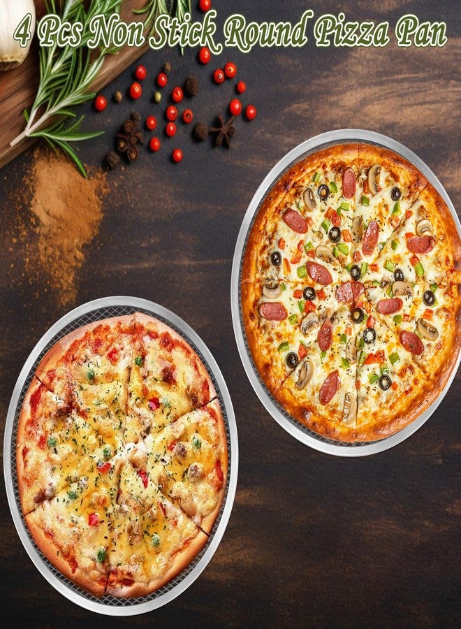 CYEAH 4 Pack Pizza Screen, 13 inch Aluminum Nonstick Mesh Pizza Baking Screen, Round Aluminum Alloy Pizza Pan with Holes, Metal Pizza Tray for Oven for Home Restaurant Grill Baking, Seamless - Image 3