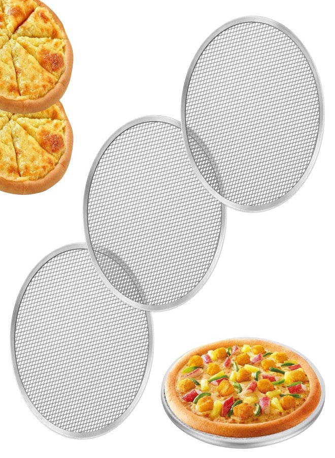 CYEAH 4 Pack Pizza Screen, 13 inch Aluminum Nonstick Mesh Pizza Baking Screen, Round Aluminum Alloy Pizza Pan with Holes, Metal Pizza Tray for Oven for Home Restaurant Grill Baking, Seamless - Image 1