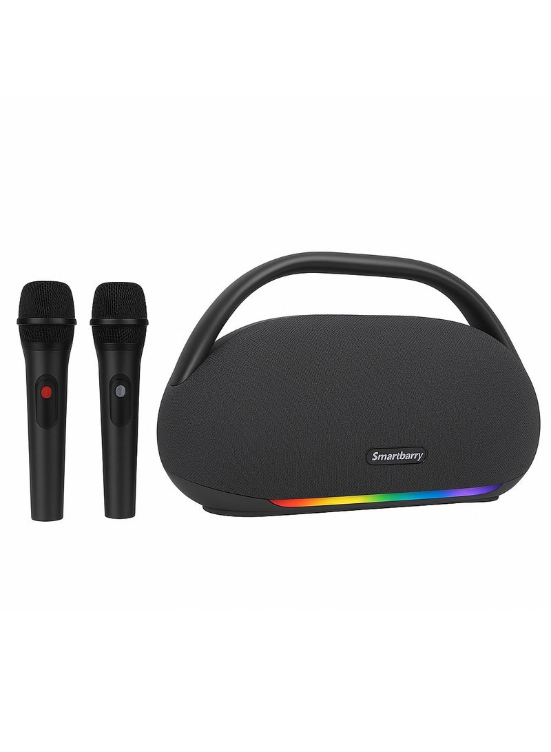 سمارت باري مكبر صوت Smartbarry M93 اللاسلكي عالي الطاقة الجديد بتقنية البلوتوث مع إضاءة RGB وميكروفونين لاسلكيين للكاريوكي - Image 1