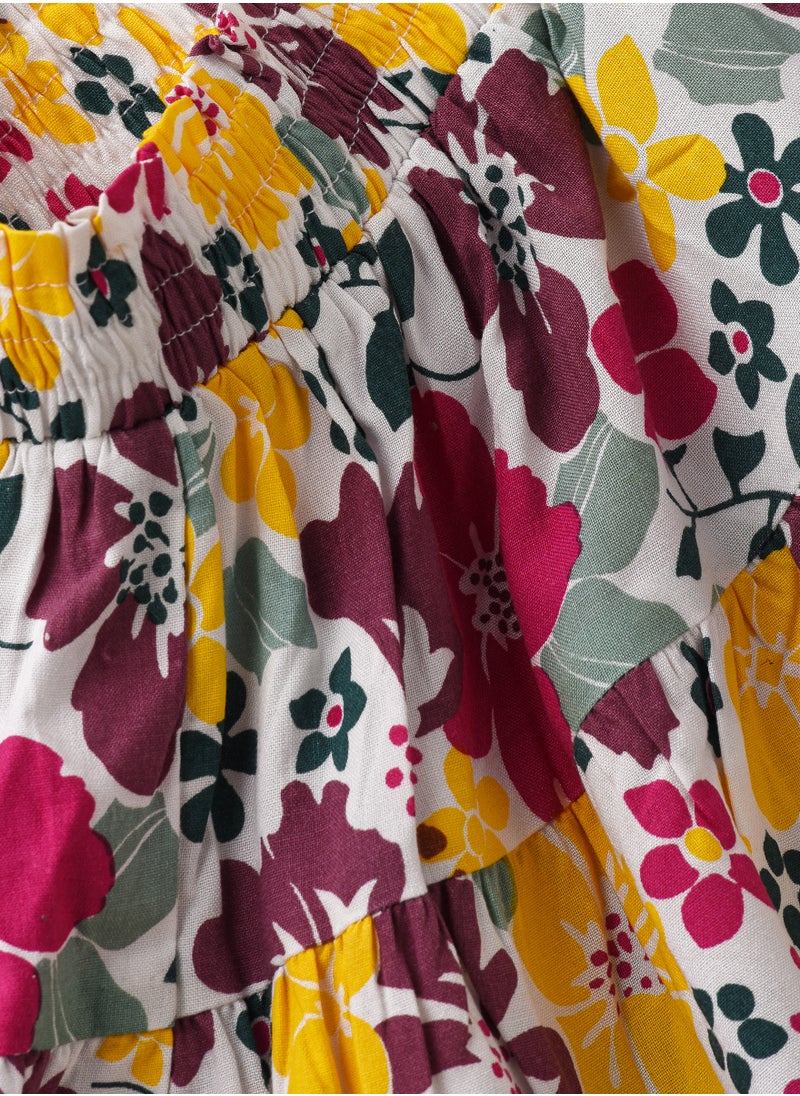 Jelliene Infant Girls' Floral Print Viscose Skirt  - Image 4
