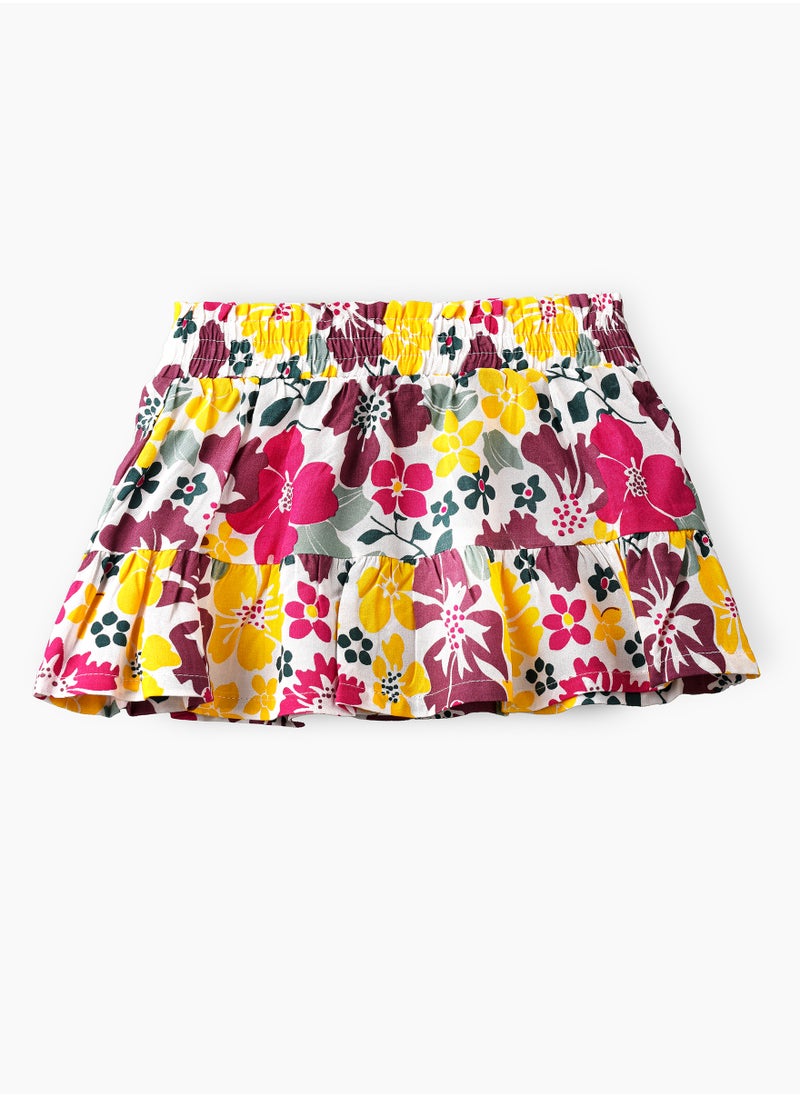 Jelliene Infant Girls' Floral Print Viscose Skirt  - Image 2