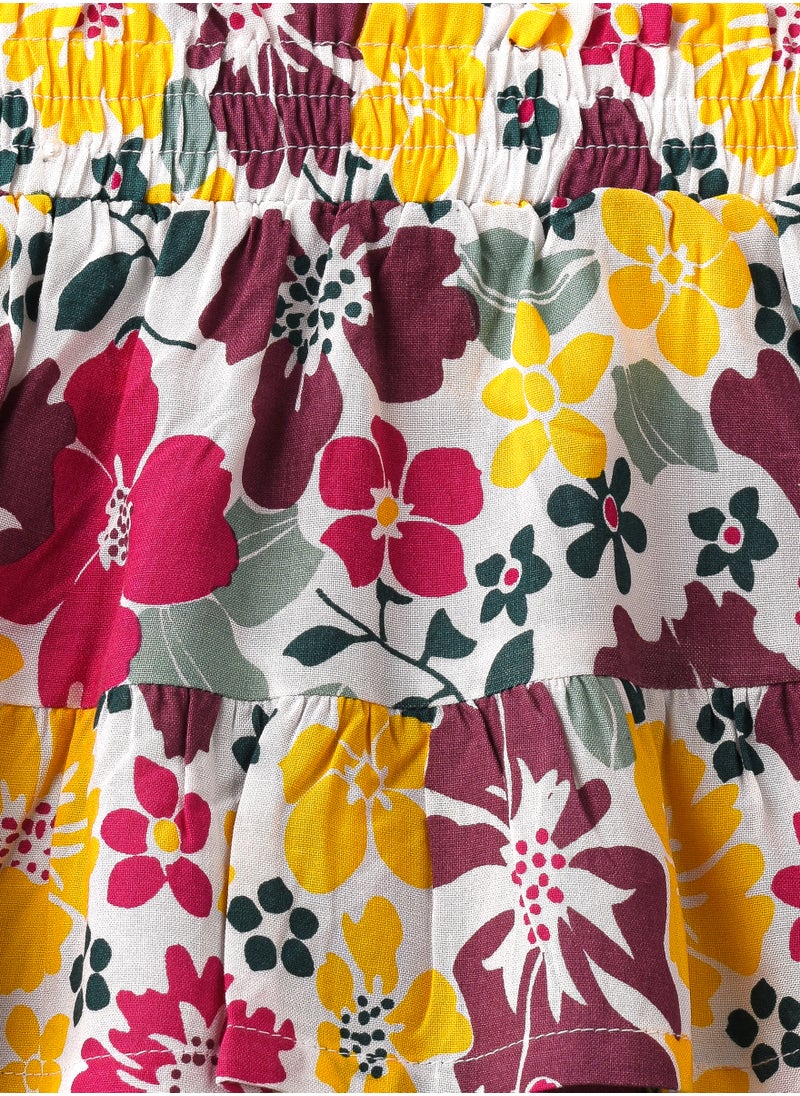Jelliene Infant Girls' Floral Print Viscose Skirt  - Image 3