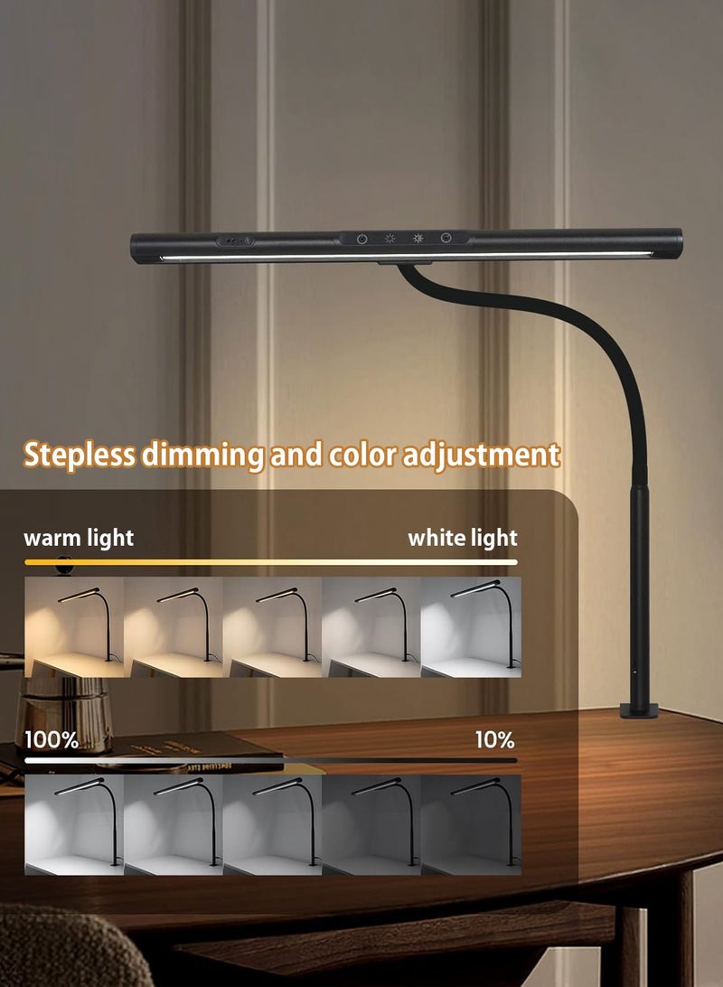LOOPITYS Desk Light 27-in, Modern Adjustable Black Swing-Arm Stepless Dimmable LED Clamp Desk Lamp Dimmable, with Gesture Sensor and 360 Degree Rotating Arm, for Office, Home Work, Telework, Reading Light, Eye Care, Study,Screen eye protection lamp,computer display hanging lamp,laptop desk lamp - Image 4