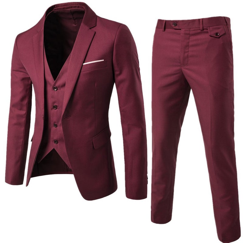 Suit Suit Men'S Three-Piece Business Professional Formal Suit Small Suit Korean Style Slim Fit Groomsmen And Groom Wedding Dress - Image 5
