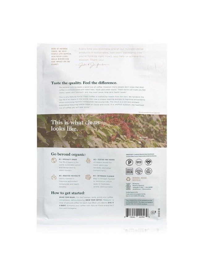 Natural Force Organic Clean Decaf Coffee, Mold & Mycotoxin Free 12 oz - Image 1
