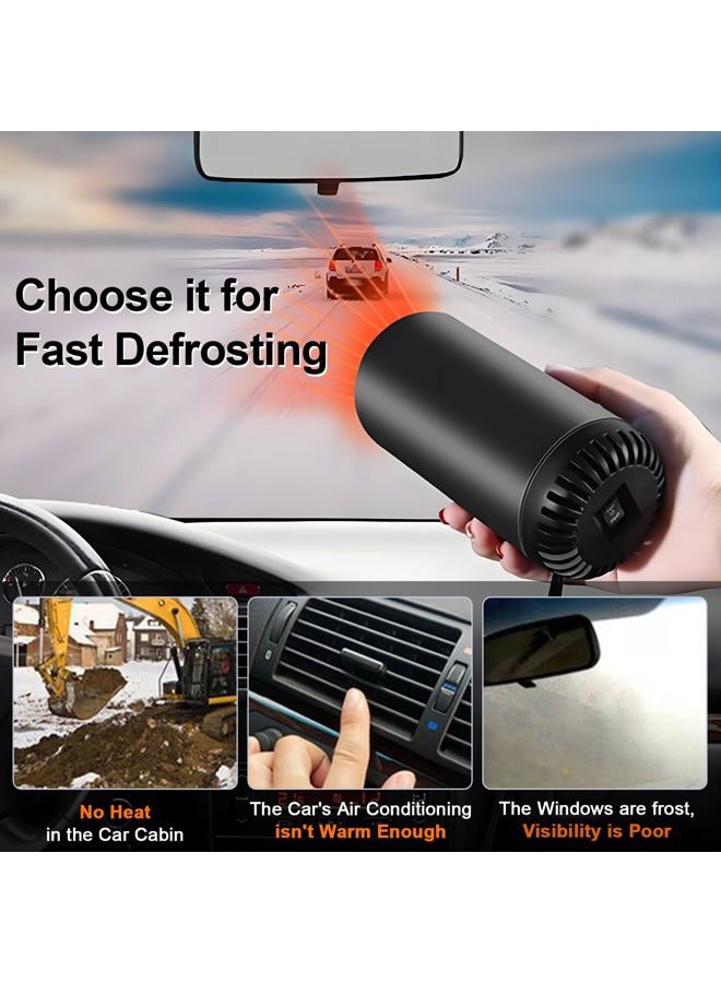 ELOHEI 12V Car Heater, 150W 2 in 1 Fast Portable fan Heater and Defroster for Car Windshield, Car Heater that Plugs Into Cigarette Lighter with Suction Holder for All Cars (Black) - Image 5