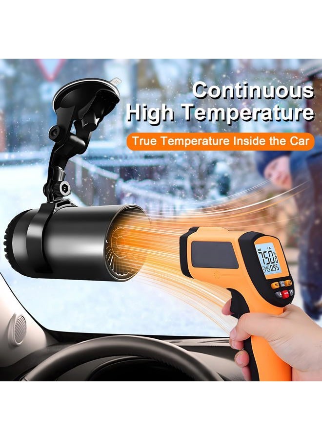 ELOHEI 12V Car Heater, 150W 2 in 1 Fast Portable fan Heater and Defroster for Car Windshield, Car Heater that Plugs Into Cigarette Lighter with Suction Holder for All Cars (Black) - Image 3
