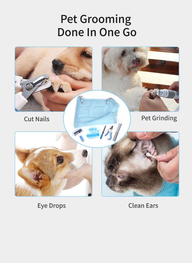 كيدل الحيوانات الأليفة القط مجموعة مانيكير كليبرز كليبرز القط تنظيف كيس تنظيف الشعر اللوازم - Image 4