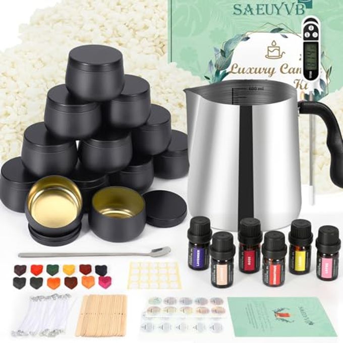 SAEUYVB Candle Making Kit for Adults Full Set Candle Making Supplies Soy Candle Kit DIY Starter Scented Soy Candle Making Kit Perfect Decoration for Family Life - Image 4