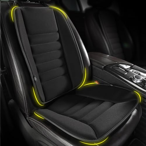 kingphenix Car Seat Cushion with Back Support Pillow Enhanced Comfort Memory Foam Design for Pain Relief Ideal for Drivers and Office Use  Ergonomic Lumbar Comfort for Long Sitting  Black