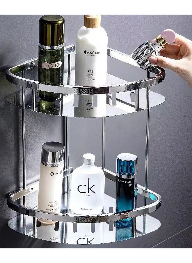 إيه جي دي رف حمام زاوية مكون من طابقين/ فضي - Image 2