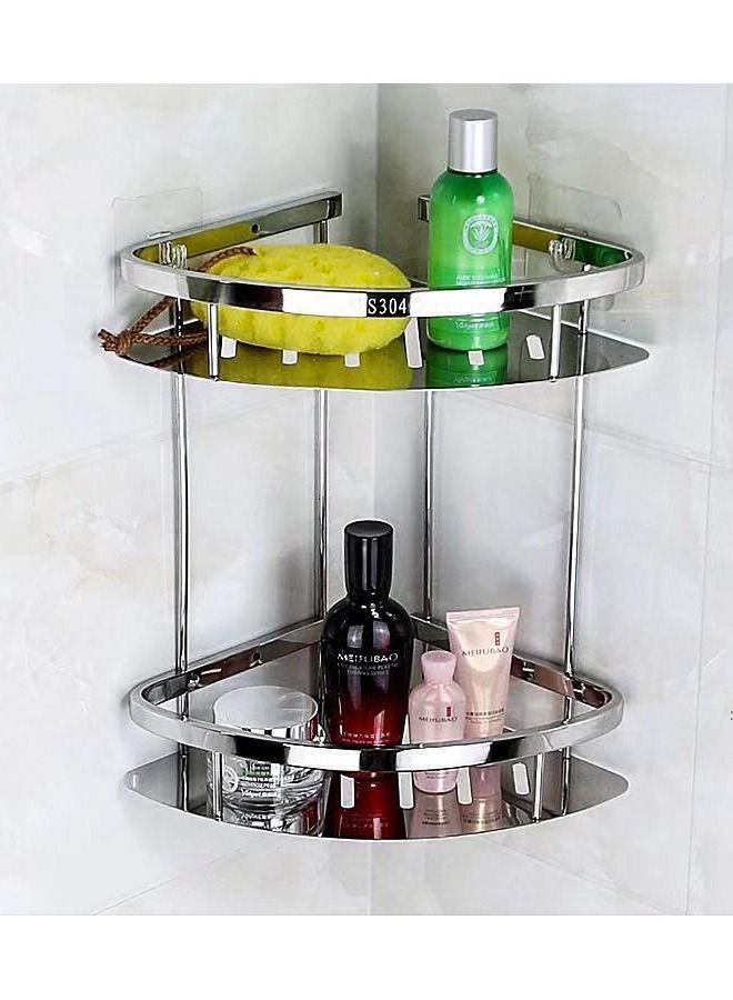 إيه جي دي رف حمام زاوية مكون من طابقين/ فضي - Image 3