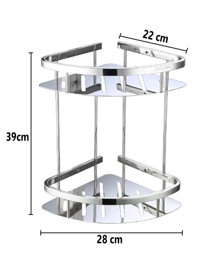إيه جي دي رف حمام زاوية مكون من طابقين/ فضي - Image 5