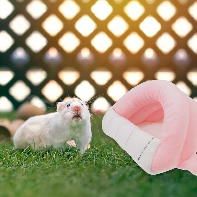 Milisten Hamster Bed Winter Warm Cotton Nest Small Soft Pink Cozy Hideout for Hamsters and Small Pets - Image 3