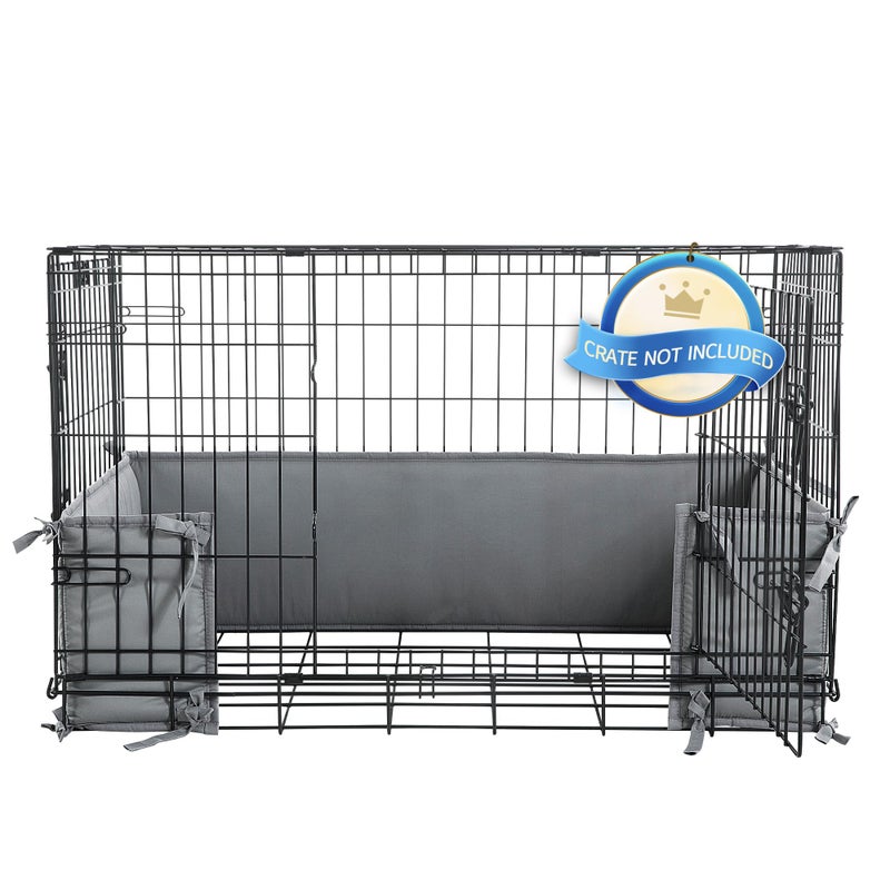 Hombys Dog Crate Bumper with Ties Soft Crate Accessory Do Not Include Cage Dark Grey 36x22 - Image 2